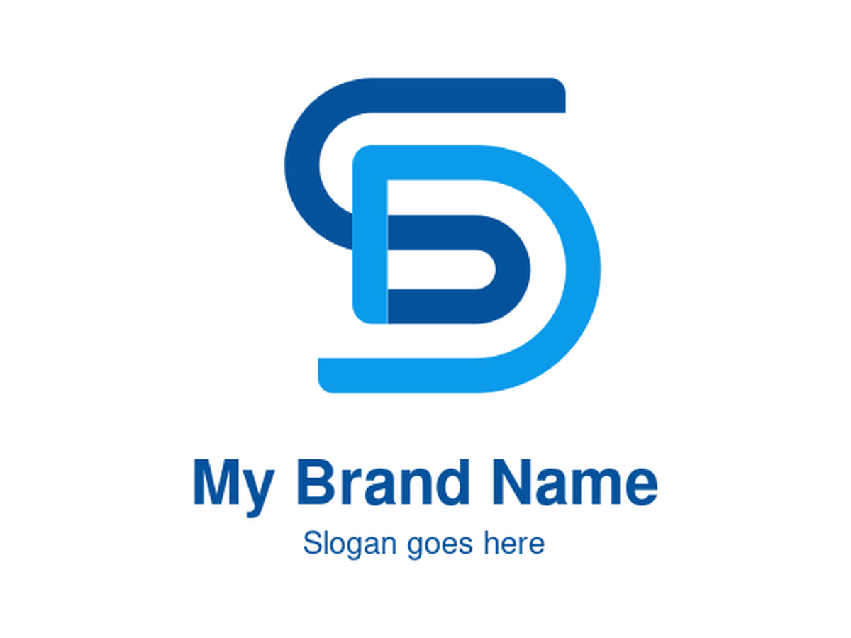 Interlocking Blue Letters S and D Logo for Modern Business and Design Solutions